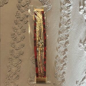 Chic Red and Gold Women's Bracelet